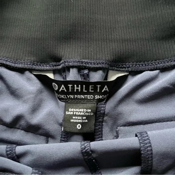 Athleta shorts Brooklyn Printed Lightweight Navy black athletic high rise 0 - Picture 2 of 9